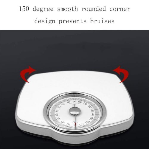  LEOO Extra-Large Dial Analog Precision Bathroom Scale, Analog Bath Scale - Measures Weight Up to 180KG. (Color : White)