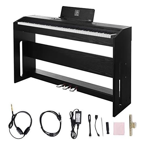  [아마존베스트]Digital Piano,Les Ailes de la Voix 88 Key Electric Piano Home Piano Electric Keyboard for Beginner Adults with 3 Pedal Board,Music Stand,Power Adapter, Headphone,Instruction Book B