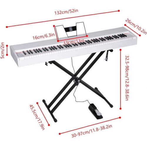  [아마존베스트]LES AILES DE LA VOIX 88 Key Digital Piano Electric Piano Portable Piano for Beginner Adults with Standard Keys, X Stand,Sustain Pedal,Power Adapter, Headphone