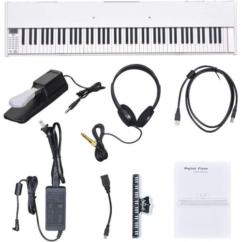  [아마존베스트]LES AILES DE LA VOIX 88 Key Digital Piano Electric Piano Portable Piano for Beginner Adults with Standard Keys, X Stand,Sustain Pedal,Power Adapter, Headphone