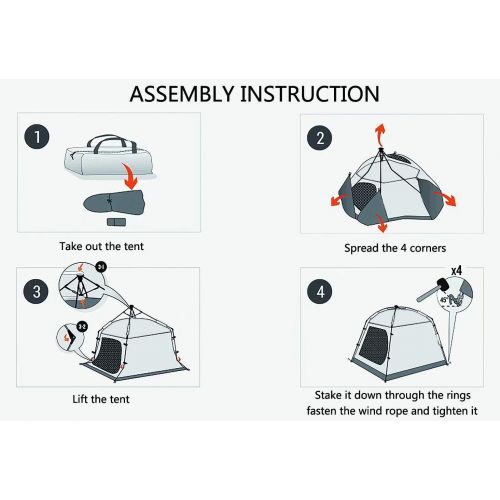  LETHMIK Backpacking Tent, Instant Automatic pop up Tent, 2-3 Person, Lightweight Double Layer Camping Tent for Outdoor Hunting, Hiking, Climbing, Travel