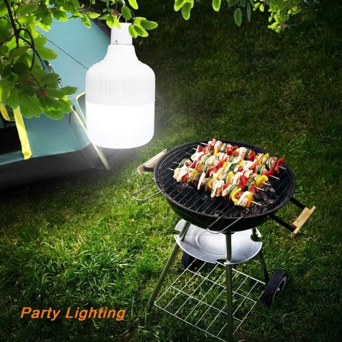  Camping Lantern LETOUR Dimmable LED Light Bulb 5 Lighting Modes USB Rechargeable Hanging Tent Light 4800 Lumen Portable Emergency Lantern Outdoor Light Bulb for Camping/Hiking/Gard