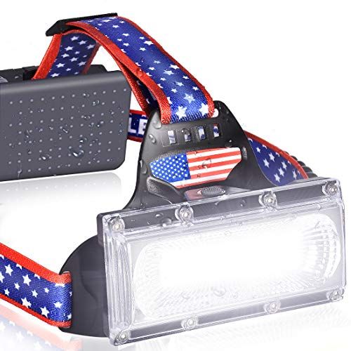  LETOUR Headlamp, Newest Rechargeable LED Headlamp,COB High Lumens Adjustable Head Lamp Flashlight Headlight USB Rechargeable, IPX45 HeadLamps for Camping, Outdoors, Red Light Inclu