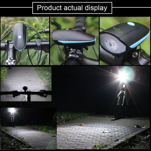  LETOUR Bike Light with Loud Bike Horn, Rechargeable Bicycle Light Waterproof Cycling Lights, Bicycle Light Front with Loud Sound Siren, 3 Lighting Modes 5 Sounds