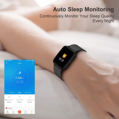  [아마존 핫딜]  [아마존핫딜]LETSCOM Fitness Tracker with Heart Rate Monitor, Activity Tracker, Step Counter, Sleep Monitor, Calorie Counter, 1.3 Touch Screen Smart Watch, 5ATM Waterproof Pedometer Watch for K