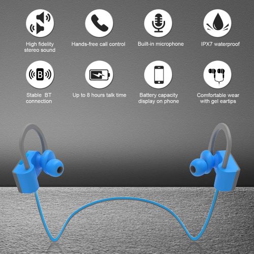  [아마존 핫딜]  [아마존핫딜]LETSCOM Bluetooth Headphones IPX7 Waterproof, Wireless Sport Earphones, HiFi Bass Stereo Sweatproof Earbuds w/Mic, Noise Cancelling Headset for Workout, Running, Gym, 8 Hours Play