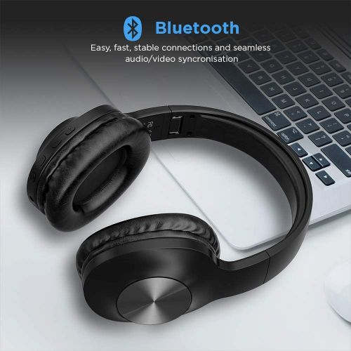  [아마존 핫딜]  [아마존핫딜]LETSCOM Bluetooth Headphones, Letscom Wireless Headphones Over Ear with Hi-Fi Sound Mic Deep Bass, 100 Hours Playtime and Soft Memory Protein Earpads for Travel Work TV PC Cellphone - Blac
