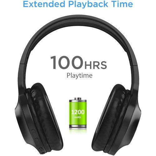  [아마존 핫딜]  [아마존핫딜]LETSCOM Bluetooth Headphones, Letscom Wireless Headphones Over Ear with Hi-Fi Sound Mic Deep Bass, 100 Hours Playtime and Soft Memory Protein Earpads for Travel Work TV PC Cellphone - Blac