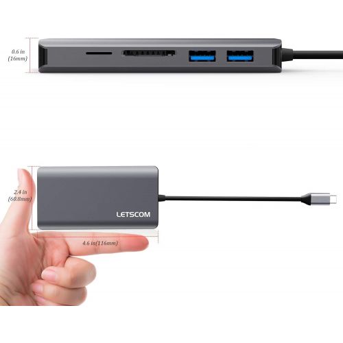  [아마존 핫딜]  [아마존핫딜]LETSCOM USB C Hub, 11 in 1 USB C Adapter with Ethernet, 4K HDMI, 1080P VGA, Power Delivery, 2 USB3.0 & 2 USB2.0, SD & TF Card Reader, Audio Jack for Mac Pro and Other Type C Laptop