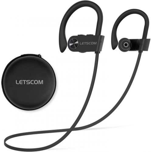  [아마존 핫딜] [아마존핫딜]Bluetooth Headphones, LETSCOM Wireless Earbuds IPX7 Waterproof Noise Cancelling Headsets, Richer Bass & HiFi Stereo Sports Earphones 8 Hours Playtime Running Headphones with Travel