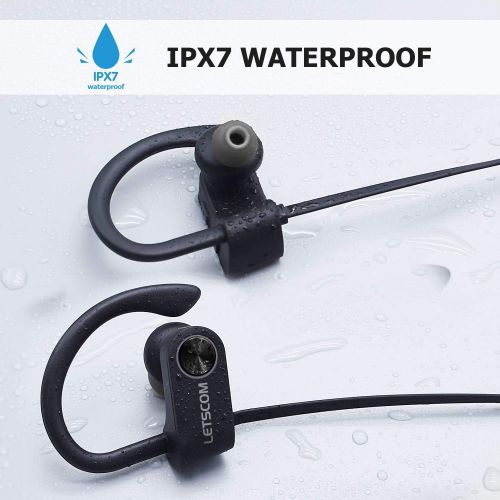  [아마존 핫딜] [아마존핫딜]Bluetooth Headphones, LETSCOM Wireless Earbuds IPX7 Waterproof Noise Cancelling Headsets, Richer Bass & HiFi Stereo Sports Earphones 8 Hours Playtime Running Headphones with Travel