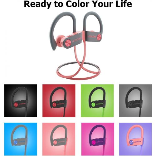  [아마존 핫딜] [아마존핫딜]Bluetooth Headphones, LETSCOM Wireless Earbuds IPX7 Waterproof Noise Cancelling Headsets, Richer Bass & HiFi Stereo Sports Earphones 8 Hours Playtime Running Headphones with Travel