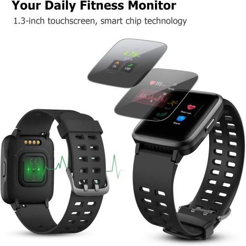  [아마존 핫딜] [아마존핫딜]LETSCOM Fitness Tracker, Activity Tracker 1.3 Color Screen Watch with Heart Rate Monitor Pedometer Sleep Monitor Step Calorie Counter, Waterproof Smart Watch for Women Men