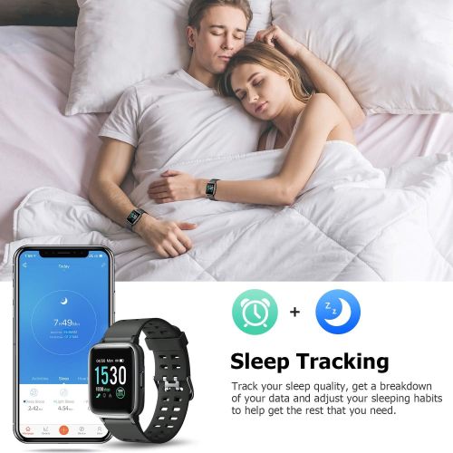  [아마존 핫딜] [아마존핫딜]LETSCOM Fitness Tracker, Activity Tracker 1.3 Color Screen Watch with Heart Rate Monitor Pedometer Sleep Monitor Step Calorie Counter, Waterproof Smart Watch for Women Men