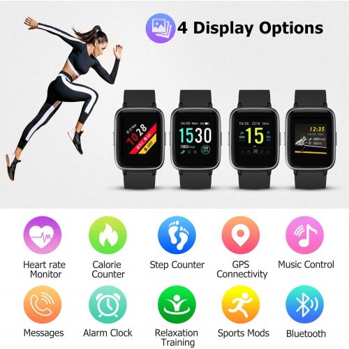  [아마존 핫딜] [아마존핫딜]LETSCOM Fitness Tracker, Activity Tracker 1.3 Color Screen Watch with Heart Rate Monitor Pedometer Sleep Monitor Step Calorie Counter, Waterproof Smart Watch for Women Men