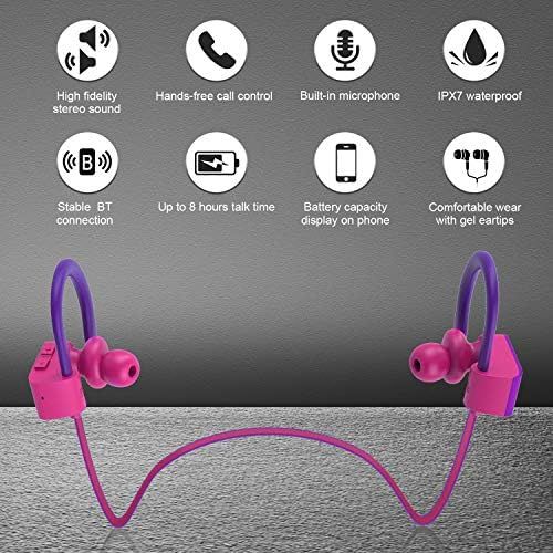  [아마존베스트]LETSCOM Bluetooth Headphones IPX7 Waterproof, Wireless Sport Earphones Bluetooth 4.1, HiFi Bass Stereo Sweatproof Earbuds w/Mic, Noise Cancelling Headset for Workout, Running, Gym,