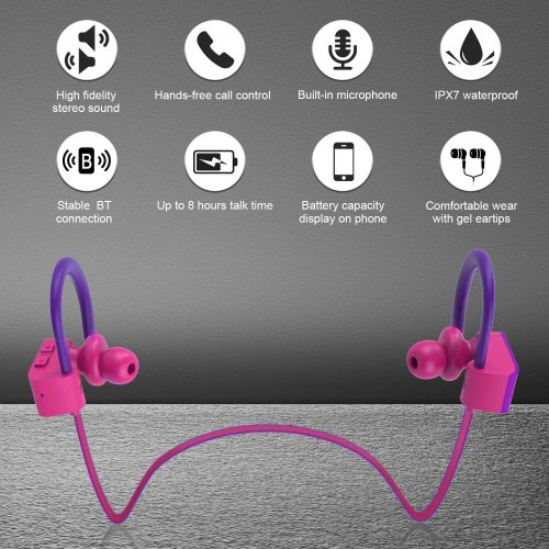  [아마존베스트]LETSCOM Bluetooth Headphones IPX7 Waterproof, Wireless Sport Earphones Bluetooth 4.1, HiFi Bass Stereo Sweatproof Earbuds w/Mic, Noise Cancelling Headset for Workout, Running, Gym,