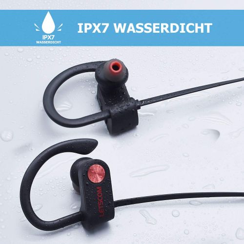  [아마존 핫딜]  [아마존핫딜]LETSCOM Bluetooth Kopfhoerer in Ear, IPX7 wasserdicht Sport Kopfhoerer bloothooth kabellos, Bluetooth 4.1, 8 Stunden Akkulaufzeit, In Ear Kopfhoerer mit Mikrofon fuer Samsung Huawei us