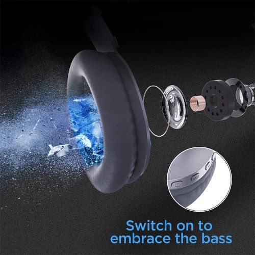  Bluetooth Headphones, LETSCOM 100 Hours Playtime Wireless Headphones Over Ear with Deep Bass, Hi-Fi Sound and Soft Memory Protein Earpads for Travel/Work -Silver