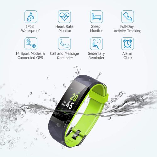  LETSCOM Fitness Tracker Color Screen HR, Activity Tracker with Heart Rate Monitor, Sleep Monitor, Step Counter, Calorie Counter, IP68 Waterproof Smart Pedometer Watch for Men Women