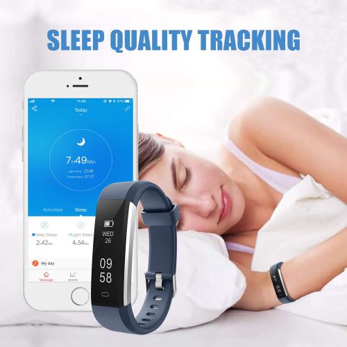  LETSCOM Fitness Tracker HR, Heart Rate Monitor Watch with Sleep Monitor Step Counter Pedometer, Waterproof Smart Fitness Watch, Activity Tracker for Kids Women and Men