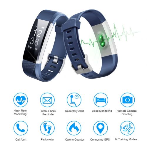 LETSCOM Fitness Tracker HR, Activity Tracker Watch with Heart Rate Monitor, Waterproof Smart Fitness Band with Step Counter, Calorie Counter, Pedometer Watch for Kids Women and Men