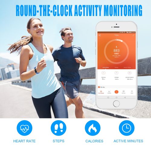  LETSCOM Fitness Tracker, Heart Rate Monitor Watch with Color Screen, IP68 Waterproof, Step Counter, Calorie Counter, Sleep Monitor, Pedometer, Smart Watch for Kids Women and Men