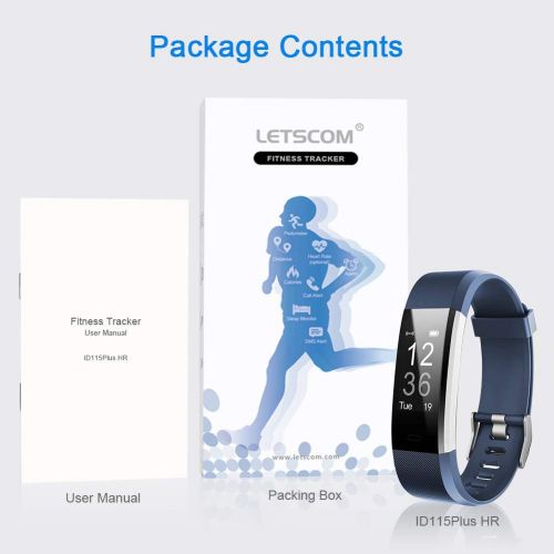  LETSCOM Fitness Tracker HR, Activity Tracker Watch with Heart Rate Monitor, Waterproof Smart Fitness Band with Step Counter, Calorie Counter, Pedometer Watch for Kids Women and Men