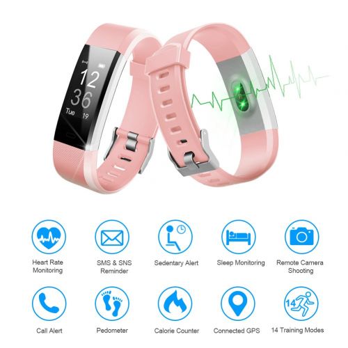  LETSCOM Fitness Tracker HR, Activity Tracker Watch with Heart Rate Monitor, Waterproof Smart Fitness Band with Step Counter, Calorie Counter, Pedometer Watch for Kids Women and Men