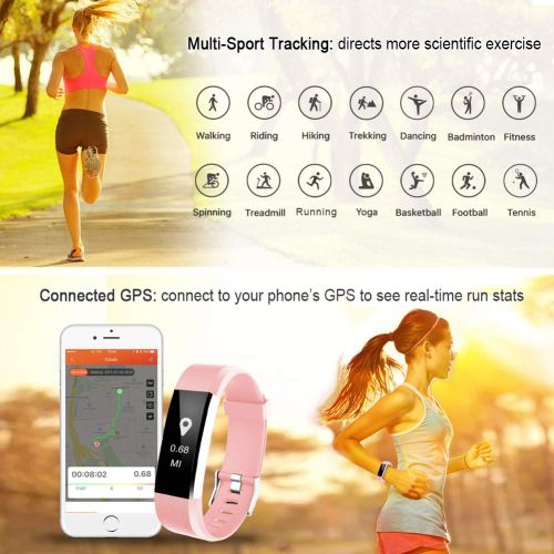  LETSCOM Fitness Tracker HR, Activity Tracker Watch with Heart Rate Monitor, Waterproof Smart Fitness Band with Step Counter, Calorie Counter, Pedometer Watch for Kids Women and Men