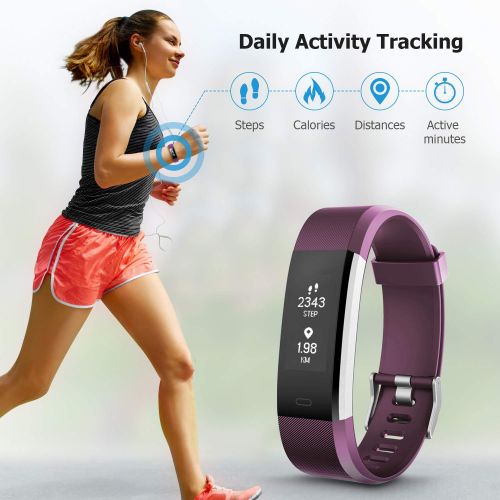  LETSCOM Fitness Tracker, Activity Tracker with Heart Rate Monitor, Step Counter, Sleep Monitor, Calorie Counter, Pedometer, IP67 Waterproof, Smart Watch for Kids Women and Men