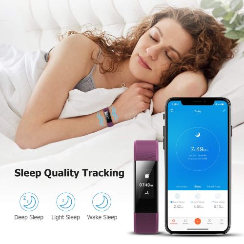  LETSCOM Fitness Tracker, Activity Tracker with Heart Rate Monitor, Step Counter, Sleep Monitor, Calorie Counter, Pedometer, IP67 Waterproof, Smart Watch for Kids Women and Men