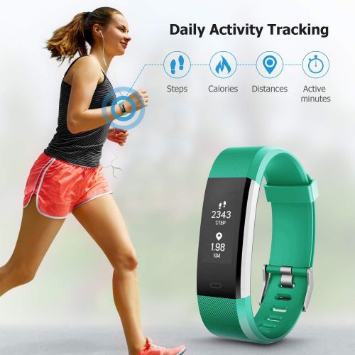  LETSCOM Fitness Tracker, Activity Tracker with Heart Rate Monitor, Step Counter, Sleep Monitor, Calorie Counter, Pedometer, IP67 Waterproof, Smart Watch for Kids Women and Men