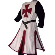 LETSQK Medieval Crusader Templar Knight Warrior Tunic Robe Halloween Costume