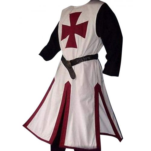  LETSQK Medieval Crusader Templar Knight Warrior Tunic Robe Halloween Costume