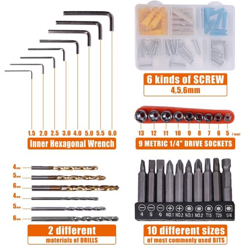  [아마존 핫딜] LETTON Power Tools Combo Kit Set with 60 Accessories 16.8V Cordless Drill for Home wireless Repair Kit Tools