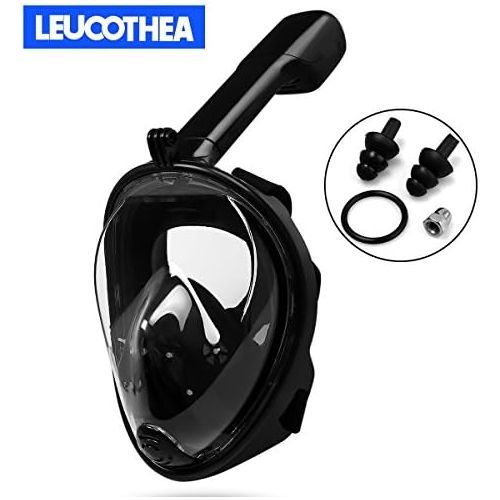  LEUCOTHEA Schnorchel-Maske Set - Full Face Schnorcheln Maske fuer Kinder und Erwachsene mit Gopro Kamera Mount Longer Tube Leichter Breathe Freunde