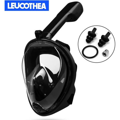  LEUCOTHEA Schnorchel-Maske Set - Full Face Schnorcheln Maske fuer Kinder und Erwachsene mit Gopro Kamera Mount Longer Tube Leichter Breathe Freunde