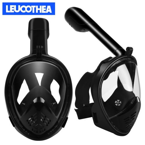  LEUCOTHEA 2018 Schnorchelmaske Full Face Abnehmbare Atemroehre mit GoPro Adapter Anti-Fog Anti-Leck Design - 180 ° Panorama Viewing - Wert Schnorchel Set