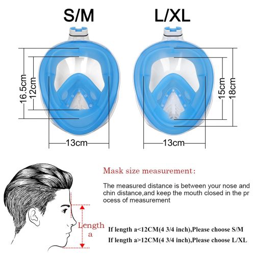  LEUCOTHEA 2018 Schnorchelmaske Full Face Abnehmbare Atemroehre mit GoPro Adapter Anti-Fog Anti-Leck Design - 180 ° Panorama Viewing - Wert Schnorchel Set