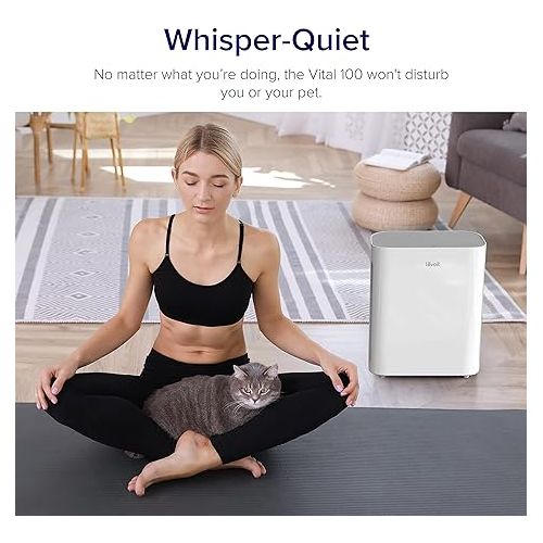  LEVOIT Air Purifiers for Home Large Room, Main Filter Cleaner with Washable Filter for Allergies, Smoke, Dust, Pollen, Quiet Odor Eliminators for Bedroom, Pet Hair Remover, Vital 100, White