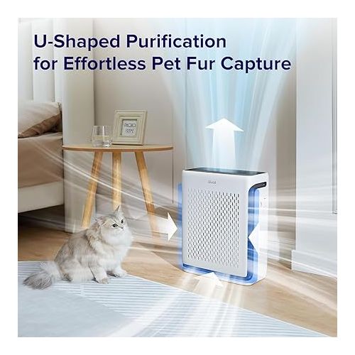  LEVOIT Air Purifiers for Home Large Room Bedroom Up to 1110 Ft² with Air Quality and Light Sensors, Smart WiFi, Washable Filters, HEPA Sleep Mode for Pets, Allergies, Dust, Pollon, Vital 100S-P, White