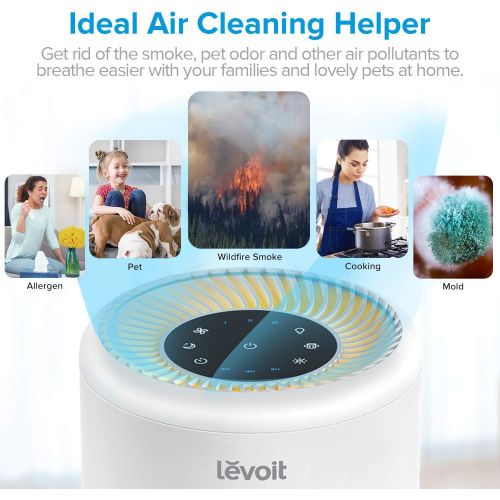  [아마존 핫딜]  [아마존핫딜]LEVOIT Air Purifier for Home Allergies and Pets Hair, Smokers, True HEPA Filter, Quiet in Bedroom,Filtration System Cleaner Remover Eliminators, 99.97% Odor Smoke Dust Mold,Night L
