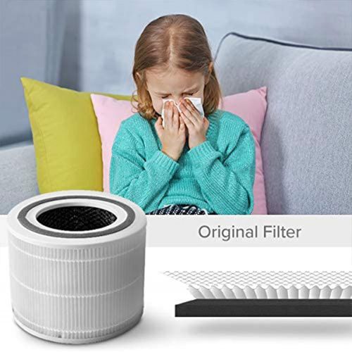  LEVOIT Core 300 Air Purifier Replacement Filter, 3-in-1 Pre-Filter, True HEPA Filter, High-Efficiency Activated Carbon Filter, Core 300-RF