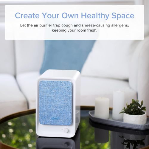  LEVOIT HEPA Air Purifier for Home, Smoke Cleaner w/Dual Activated Carbon Filter for Bedroom Office Dorm, 100% Ozone Free, Reduce 99.9% Allergy Dust Pollen Pet Dander, (Available fo