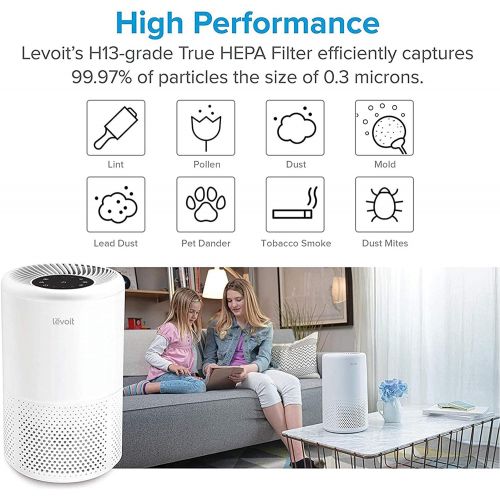  LEVOIT Air Purifiers for Home Allergies and Pets Hair, H13 True HEPA Air Purifier Filter, Quiet Filtration System in Bedroom, Vista 200 & Vista 200 Replacement Filter, 2 Pack, Blac