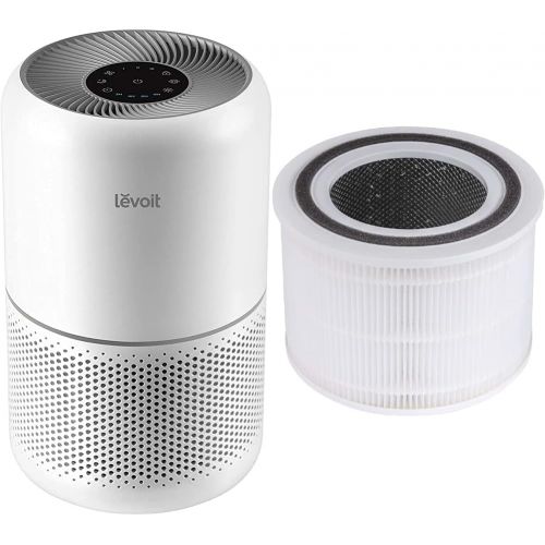  LEVOIT Air Purifier for Home Allergies Pets Hair Smokers in Bedroom, White & Core 300 Air Purifier Replacement Filter, 3-in-1 Pre-Filter, High-Efficiency Activated Carbon Filter, C