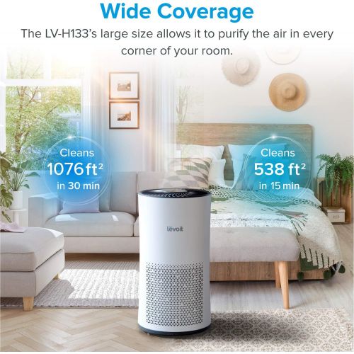  LEVOIT Air Purifier for Home Large Room with H13 True HEPA Filte & Air Purifier for Home with H13 True HEPA Filter Cleaner for Allergies, Quiet Odor Eliminators for Bedroom, Vital