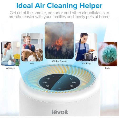  LEVOIT Air Purifier for Home Large Room,Smoke and Odor Eliminator, H13 True HEPA Filter for Bedroom, LV-PUR131, White & Air Purifiers for Home Allergies, H13 True HEPA Air Purifier