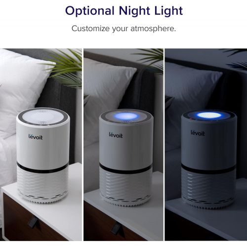  LEVOIT Air Purifiers for Home, H13 True HEPA Filter for Smoke, Dust, Mold, and Pollen in Bedroom, Ozone Free, Filtration System Odor Eliminators for Office with Optional Night Ligh